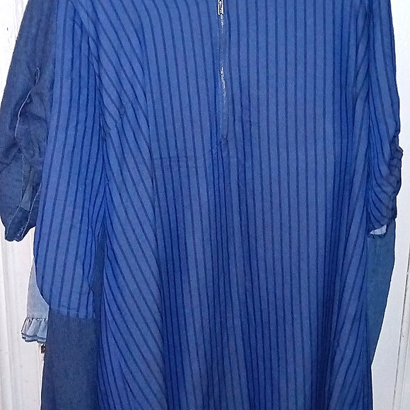 Denim dress with black stripes 2X - Picture 1 of 1